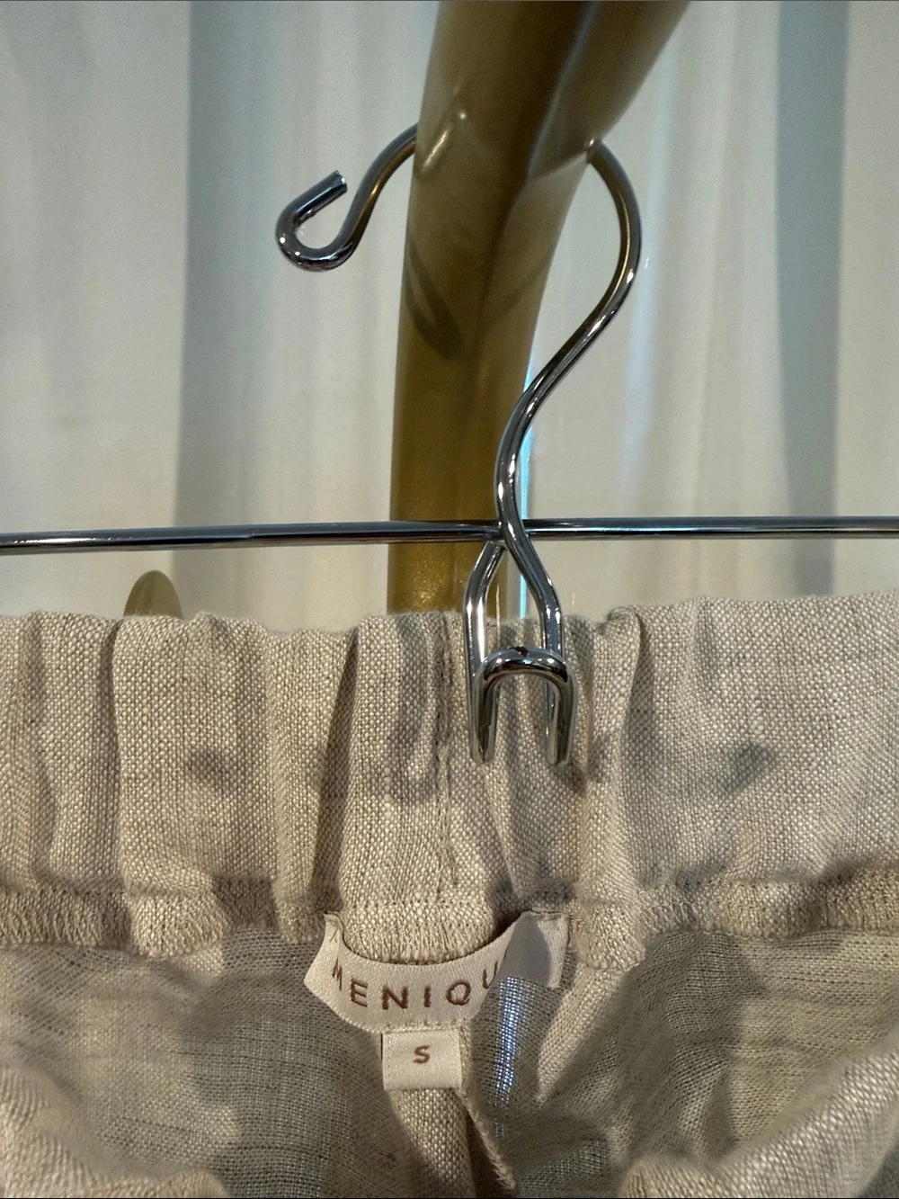 Menique Dakota Linen Panta Beach Oatmeal Stretch Small